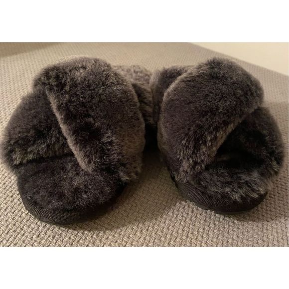 EMU AUSTRALIA SLIPPERS Slip On Gray Mayberry Sheepskin Fuzzy slipper shoes sz W - Picture 6 of 11